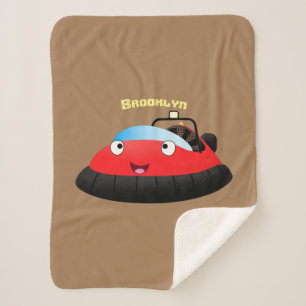 Lieve rode gelukkige hovercraft cartoon sherpa deken