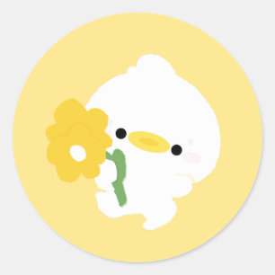 Lieve romantische eend ronde sticker
