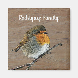 Lieve roofvogel op naam van de familie van hout magneet