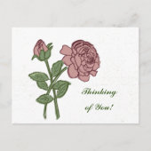 Lieve roos bloempatroon denk aan jou! briefkaart (Voorkant)