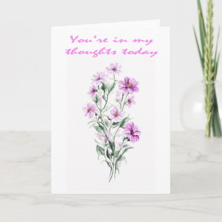 Lieve Roze Anemonen Denken Aan Jou Kaart