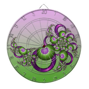 Lieve Roze Groene Harten Moderne Abstracte Fractal Dartbord