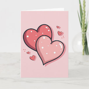 Lieve Roze Hartjes Valentijnkaart Kaart