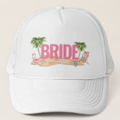 Lieve Roze Strand Bruidsmeisjesfeest Bruid Trucker Pet (Voorkant)