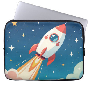 Lieve ruimteraket die opstijgt laptop sleeve