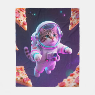 Lieve Ruimtevaartkat Drijvende Pizza Ruimte Avontu Fleece Deken