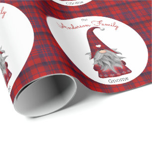Lieve Rustieke Familienaam Kerst Gnoom Cadeaupapier