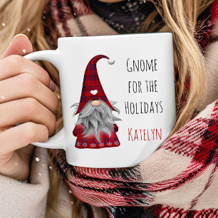 Lieve Rustieke Gepersonaliseerde Kerst Gnome Elf Koffiemok