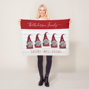Lieve Rustieke Nagemaakte Houten Kerstmis Familie Fleece Deken