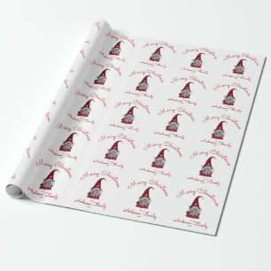 Lieve Rustieke Persoonlijke Prettig Kerstmis Gnome Cadeaupapier