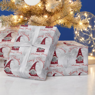 Lieve Rustieke Persoonlijke Prettig Kerstmis Gnome Cadeaupapier