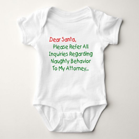 Lieve Santa Attorney - Funny kerstbrief Romper (Voorkant)