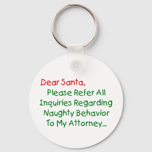 Lieve Santa Attorney - Funny kerstbrief Sleutelhanger (Voorkant)