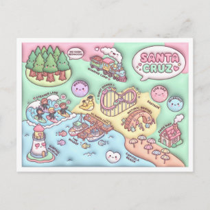 Lieve Santa Cruz California Buurtkaart UCSC Briefkaart
