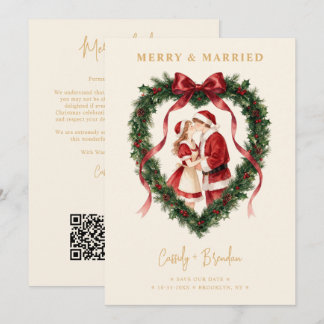 Lieve Santa Kus Koppel Hart Krans Rood TLW26 Save The Date
