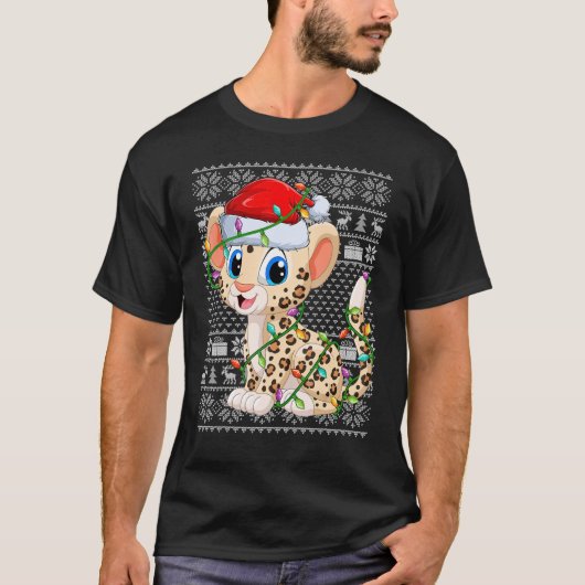 Lieve Santa Leopard Chris: lomp. T-shirt (Voorkant)