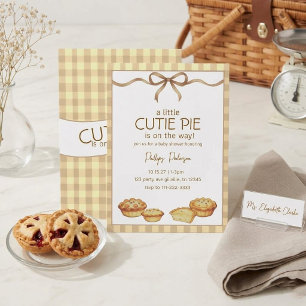 Lieve Schat Baby Shower Neutrale Gingham Strik Kaart