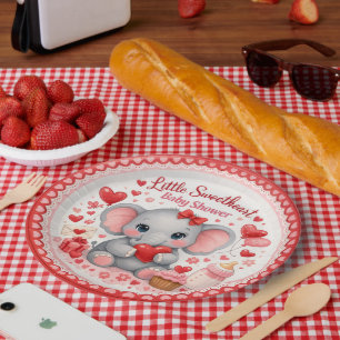Lieve Schat Roze Olifant Baby Shower Papier Papieren Bordje