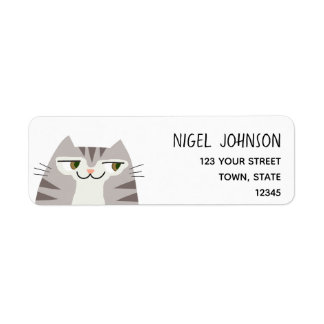 Lieve Schattige Kater Retouradres Etiket