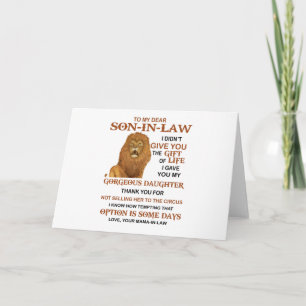 Lieve schoonzoon, ik heb je niet het geschenk van kaart