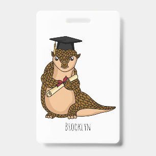 Lieve schubdier afstudeercartoon badge