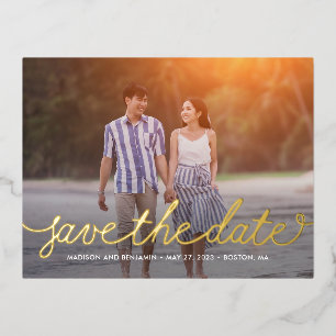 Lieve Script Folie Save The Date Postkaart Uitnodiging Briefkaart