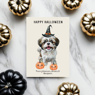 Lieve Shih Tzu Halloween kaart | Gelukkig Hallowee