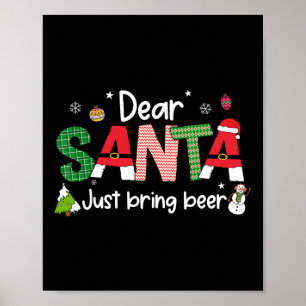 Lieve Sint Breng gewoon bier Kerst Pj's Familie Ma Poster