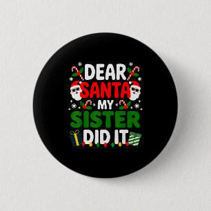Lieve Sint Mijn Zus Heeft Het Gedaan Kerstmis  Ronde Button 5,7 Cm