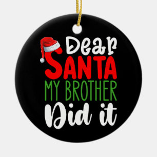 Lieve Sinterklaas Mijn Broer Heeft het Gedaan Fami Keramisch Ornament