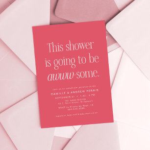 Lieve slimme geweldige roze babyshower kaart
