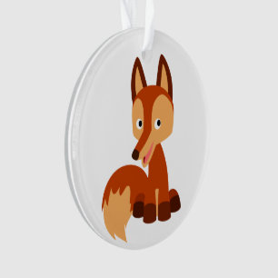 Lieve sluwe cartoonvos acryl ornament