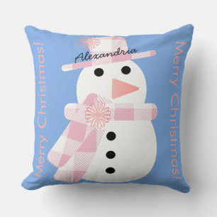 Lieve Sneeuwman Persoonlijke Prettig Kerstfeest Kussen