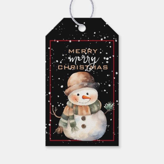 Lieve SneeuwmanKerstcadeautags Cadeaulabel (Voorkant)