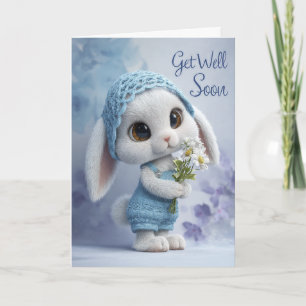 Lieve Snel-beter kaart met baby konijn in het blau