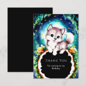 Lieve Speelse Boswolf Verjaardag Bedankkaart (Voorkant / Achterkant)