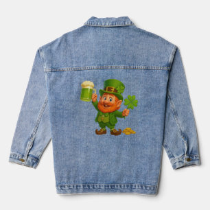 Lieve/speelse kabouter St. Patrick's Day Denim Jacket