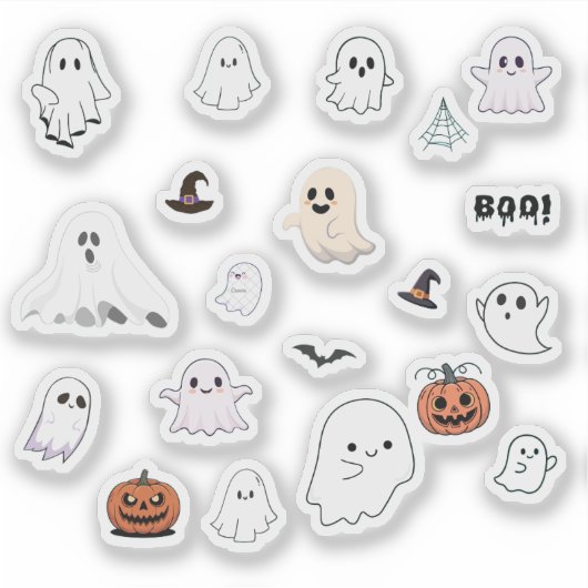Lieve spook Halloween stickerpakket Sticker (Voorkant)
