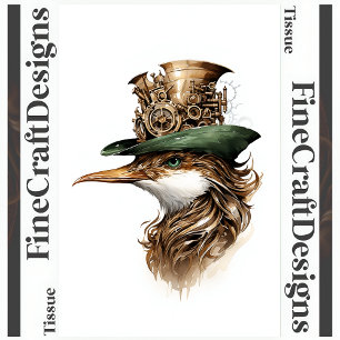 Lieve Steampunk Vogel Versnellingen Tandwielen Hoe Tissuepapier