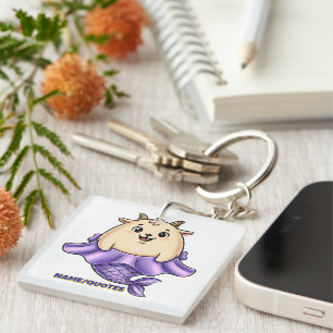Lieve Steenbok Cartoon – Whimsicale Dierenriem Sleutelhanger
