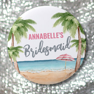 Lieve strand vrijgezellenfeest bruidsmeisje ronde button 5,7 cm