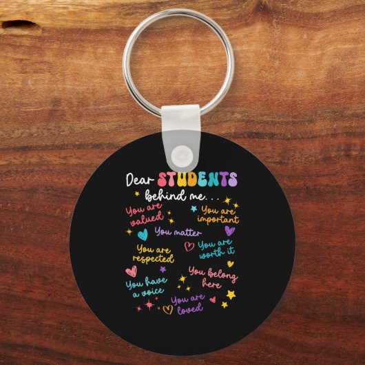 Lieve student achter mij Leraar waardering terug n Sleutelhanger (Voorkant)