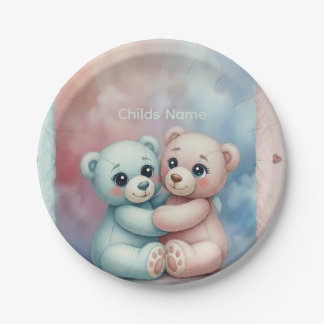 Lieve Teddybeer Baby Borrel Papieren Bordje