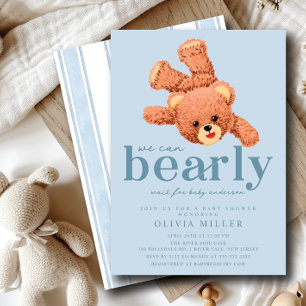 Lieve Teddybeer Baby Shower Uitnodiging