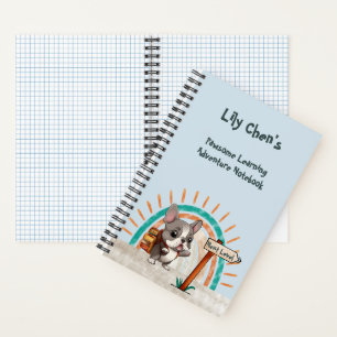 Lieve Tekenfilm Franse Bulldog Back to School leer Notitieboek