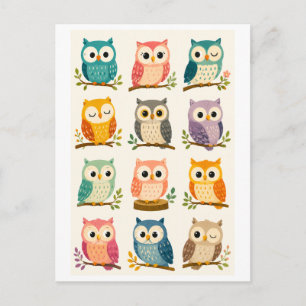Lieve Tekenfilm Uil Briefkaart
