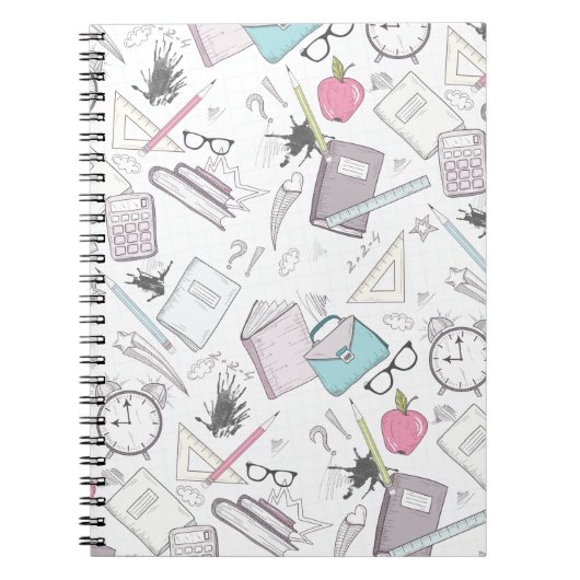 Lieve Trendy Onderwijzer School Patroon Notitieboek (Voorkant)