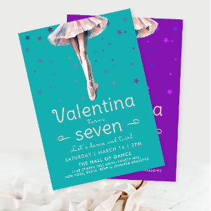Lieve Turquoise Ballerina Dans- en Draai Verjaarda Kaart