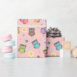 Lieve Uil en Bloemendesign Cadeaupapier