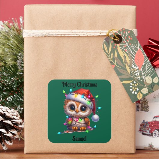lieve uil Kerst sticker (Feestdagen)